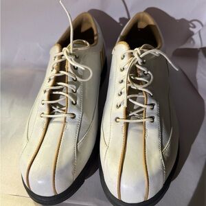 Callaway Ladies Sport Newport W349 Leather Golf Shoes Size 8.5 White & Beige